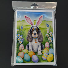Load image into Gallery viewer, Cocker Spaniel Easter Egg Hunt Greeting Cards - Blank Note Cards – 8-Pack of Artist-Designed Cards with Envelopes