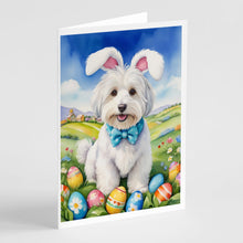 Load image into Gallery viewer, Coton de Tulear Easter Egg Hunt Greeting Cards - Blank Note Cards – 8-Pack of Artist-Designed Cards with Envelopes