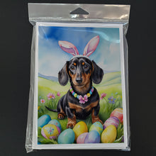 Load image into Gallery viewer, Dachshund Easter Egg Hunt Greeting Cards - Blank Note Cards – 8-Pack of Artist-Designed Cards with Envelopes
