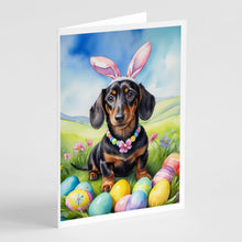 Load image into Gallery viewer, Dachshund Easter Egg Hunt Greeting Cards - Blank Note Cards – 8-Pack of Artist-Designed Cards with Envelopes