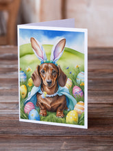Load image into Gallery viewer, Dachshund Easter Egg Hunt Greeting Cards - Blank Note Cards – 8-Pack of Artist-Designed Cards with Envelopes