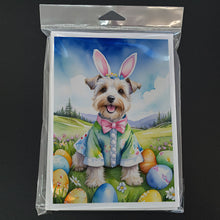 Load image into Gallery viewer, Dandie Dinmont Terrier Easter Egg Hunt Greeting Cards - Blank Note Cards – 8-Pack of Artist-Designed Cards with Envelopes