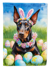 Load image into Gallery viewer, Doberman Pinscher Easter Garden Flag - Easter Egg Hunt - Dog-Themed Spring Yard Decor