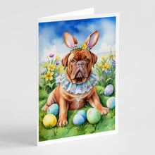 Load image into Gallery viewer, Dogue de Bordeaux Easter Egg Hunt Greeting Cards - Blank Note Cards – 8-Pack of Artist-Designed Cards with Envelopes