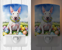 Load image into Gallery viewer, English Bull Terrier Easter Egg Hunt Ceramic Night Light