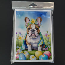 Load image into Gallery viewer, English Bulldog Easter Egg Hunt Greeting Cards - Blank Note Cards – 8-Pack of Artist-Designed Cards with Envelopes