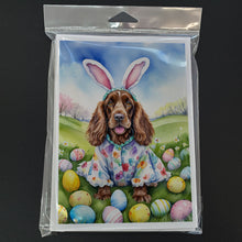 Load image into Gallery viewer, English Cocker Spaniel Easter Egg Hunt Greeting Cards - Blank Note Cards – 8-Pack of Artist-Designed Cards with Envelopes