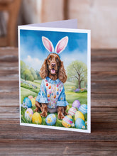 Load image into Gallery viewer, English Cocker Spaniel Easter Egg Hunt Greeting Cards - Blank Note Cards – 8-Pack of Artist-Designed Cards with Envelopes