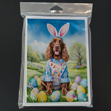 Load image into Gallery viewer, English Cocker Spaniel Easter Egg Hunt Greeting Cards - Blank Note Cards – 8-Pack of Artist-Designed Cards with Envelopes