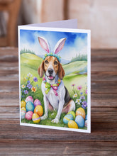 Load image into Gallery viewer, English Foxhound Easter Egg Hunt Greeting Cards - Blank Note Cards – 8-Pack of Artist-Designed Cards with Envelopes