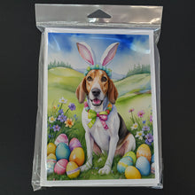 Load image into Gallery viewer, English Foxhound Easter Egg Hunt Greeting Cards - Blank Note Cards – 8-Pack of Artist-Designed Cards with Envelopes