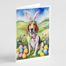 Load image into Gallery viewer, English Foxhound Easter Egg Hunt Greeting Cards - Blank Note Cards – 8-Pack of Artist-Designed Cards with Envelopes