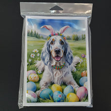 Load image into Gallery viewer, English Setter Easter Egg Hunt Greeting Cards - Blank Note Cards – 8-Pack of Artist-Designed Cards with Envelopes