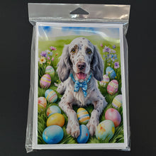 Load image into Gallery viewer, English Setter Easter Egg Hunt Greeting Cards - Blank Note Cards – 8-Pack of Artist-Designed Cards with Envelopes