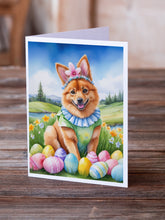 Load image into Gallery viewer, Finnish Spitz Easter Egg Hunt Greeting Cards - Blank Note Cards – 8-Pack of Artist-Designed Cards with Envelopes