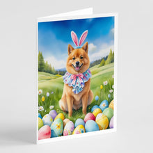 Load image into Gallery viewer, Finnish Spitz Easter Egg Hunt Greeting Cards - Blank Note Cards – 8-Pack of Artist-Designed Cards with Envelopes
