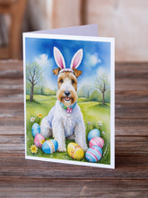 Load image into Gallery viewer, Fox Terrier Easter Egg Hunt Greeting Cards - Blank Note Cards – 8-Pack of Artist-Designed Cards with Envelopes