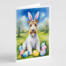Load image into Gallery viewer, Fox Terrier Easter Egg Hunt Greeting Cards - Blank Note Cards – 8-Pack of Artist-Designed Cards with Envelopes