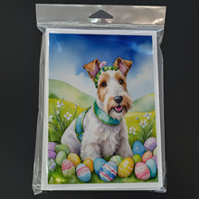 Load image into Gallery viewer, Fox Terrier Easter Egg Hunt Greeting Cards - Blank Note Cards – 8-Pack of Artist-Designed Cards with Envelopes