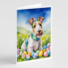 Load image into Gallery viewer, Fox Terrier Easter Egg Hunt Greeting Cards - Blank Note Cards – 8-Pack of Artist-Designed Cards with Envelopes