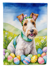 Load image into Gallery viewer, Fox Terrier Easter Garden Flag - Easter Egg Hunt - Dog-Themed Spring Yard Decor