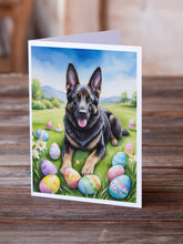 Load image into Gallery viewer, Black German Shepherd Easter Egg Hunt Greeting Cards - Blank Note Cards – 8-Pack of Artist-Designed Cards with Envelopes