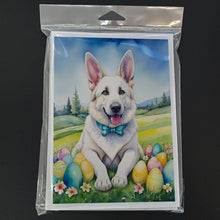 Load image into Gallery viewer, White German Shepherd Easter Egg Hunt Greeting Cards - Blank Note Cards – 8-Pack of Artist-Designed Cards with Envelopes