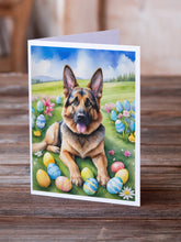 Load image into Gallery viewer, German Shepherd Easter Egg Hunt Greeting Cards - Blank Note Cards – 8-Pack of Artist-Designed Cards with Envelopes