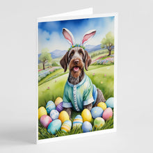 Load image into Gallery viewer, German Wirehaired Pointer Easter Egg Hunt Greeting Cards - Blank Note Cards – 8-Pack of Artist-Designed Cards with Envelopes