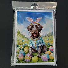 Load image into Gallery viewer, German Wirehaired Pointer Easter Egg Hunt Greeting Cards - Blank Note Cards – 8-Pack of Artist-Designed Cards with Envelopes