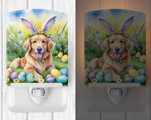 Load image into Gallery viewer, Golden Retriever Easter Egg Hunt Ceramic Night Light