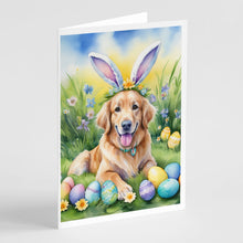 Load image into Gallery viewer, Golden Retriever Easter Egg Hunt Greeting Cards - Blank Note Cards – 8-Pack of Artist-Designed Cards with Envelopes
