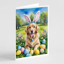 Load image into Gallery viewer, Golden Retriever Easter Egg Hunt Greeting Cards - Blank Note Cards – 8-Pack of Artist-Designed Cards with Envelopes