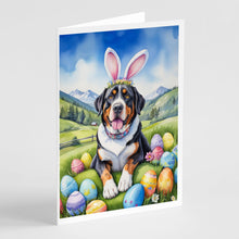 Load image into Gallery viewer, Greater Swiss Mountain Dog Easter Egg Hunt Greeting Cards - Blank Note Cards – 8-Pack of Artist-Designed Cards with Envelopes