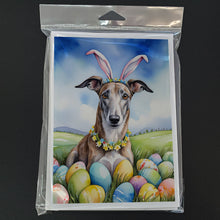 Load image into Gallery viewer, Greyhound Easter Egg Hunt Greeting Cards - Blank Note Cards – 8-Pack of Artist-Designed Cards with Envelopes