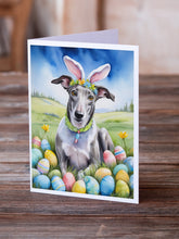 Load image into Gallery viewer, Greyhound Easter Egg Hunt Greeting Cards - Blank Note Cards – 8-Pack of Artist-Designed Cards with Envelopes