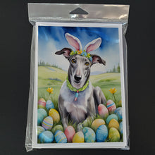 Load image into Gallery viewer, Greyhound Easter Egg Hunt Greeting Cards - Blank Note Cards – 8-Pack of Artist-Designed Cards with Envelopes