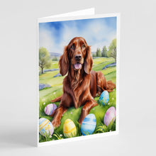 Load image into Gallery viewer, Irish Setter Easter Egg Hunt Greeting Cards - Blank Note Cards – 8-Pack of Artist-Designed Cards with Envelopes