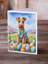 Load image into Gallery viewer, Irish Terrier Easter Egg Hunt Greeting Cards - Blank Note Cards – 8-Pack of Artist-Designed Cards with Envelopes