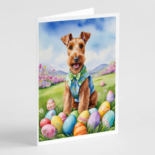 Load image into Gallery viewer, Irish Terrier Easter Egg Hunt Greeting Cards - Blank Note Cards – 8-Pack of Artist-Designed Cards with Envelopes