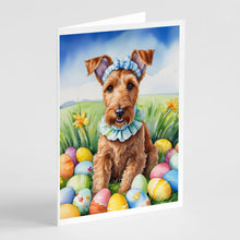 Load image into Gallery viewer, Irish Terrier Easter Egg Hunt Greeting Cards - Blank Note Cards – 8-Pack of Artist-Designed Cards with Envelopes