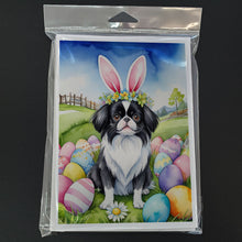 Load image into Gallery viewer, Japanese Chin Easter Egg Hunt Greeting Cards - Blank Note Cards – 8-Pack of Artist-Designed Cards with Envelopes
