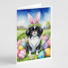 Load image into Gallery viewer, Japanese Chin Easter Egg Hunt Greeting Cards - Blank Note Cards – 8-Pack of Artist-Designed Cards with Envelopes