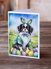 Load image into Gallery viewer, Japanese Chin Easter Egg Hunt Greeting Cards - Blank Note Cards – 8-Pack of Artist-Designed Cards with Envelopes