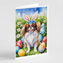 Load image into Gallery viewer, Japanese Chin Easter Egg Hunt Greeting Cards - Blank Note Cards – 8-Pack of Artist-Designed Cards with Envelopes