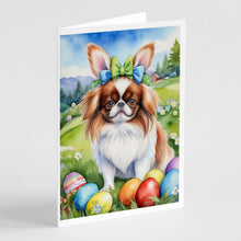 Load image into Gallery viewer, Japanese Chin Easter Egg Hunt Greeting Cards - Blank Note Cards – 8-Pack of Artist-Designed Cards with Envelopes