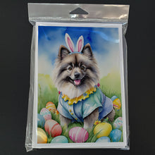 Load image into Gallery viewer, Keeshond Easter Egg Hunt Greeting Cards - Blank Note Cards – 8-Pack of Artist-Designed Cards with Envelopes