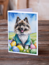 Load image into Gallery viewer, Keeshond Easter Egg Hunt Greeting Cards - Blank Note Cards – 8-Pack of Artist-Designed Cards with Envelopes