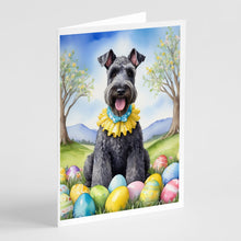Load image into Gallery viewer, Kerry Blue Terrier Easter Egg Hunt Greeting Cards - Blank Note Cards – 8-Pack of Artist-Designed Cards with Envelopes