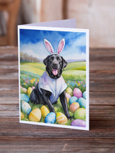 Load image into Gallery viewer, Black Labrador Retriever Easter Egg Hunt Greeting Cards - Blank Note Cards – 8-Pack of Artist-Designed Cards with Envelopes